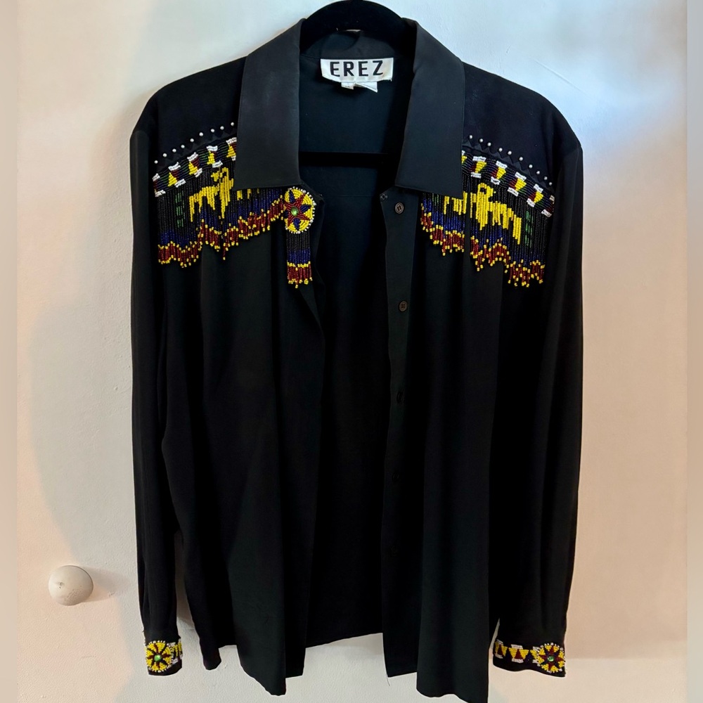 Vintage EREZ Silk Suede Button Down